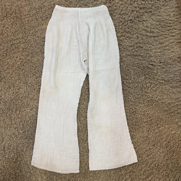 LOTUS AND LUNA Cream Wide Leg Cotton Pants In Women's Size S/M - Picture 6 of 9
